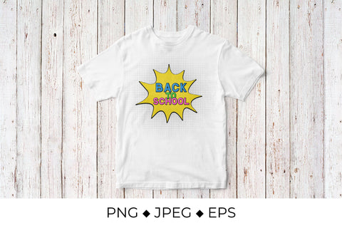 Comic lettering Back to school in Pop Art style Sublimation LaBelezoka 