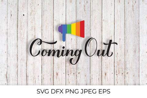 Coming Out lettering. LGBT community SVG LaBelezoka 