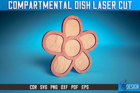Compartmental Dish Laser Cut SVG | Dish Laser Cut SVG Design | CNC Files SVG Fly Design 
