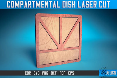 Compartmental Dish Laser Cut SVG | Dish Laser Cut SVG Design | CNC Files SVG Fly Design 