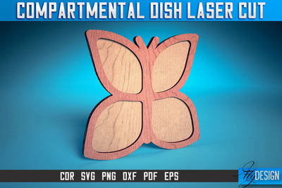 Compartmental Dish Laser Cut SVG | Dish Laser Cut SVG Design | CNC Files SVG Fly Design 