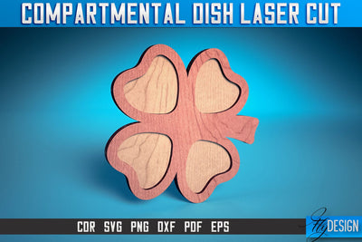 Compartmental Dish Laser Cut SVG | Dish Laser Cut SVG Design | CNC Files SVG Fly Design 