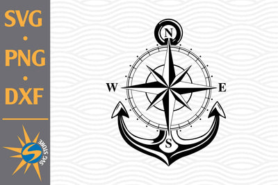 Compass Anchor SVG, PNG, DXF Digital Files Include SVG SVGStoreShop 