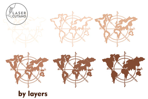 COMPASS MAP Laser Cutting Wood Project SVG LaserCutano 