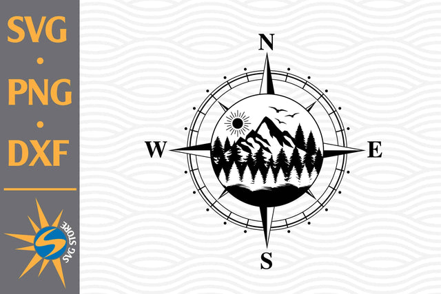 Compass Mountain SVG, PNG, DXF Digital Files Include SVG SVGStoreShop 