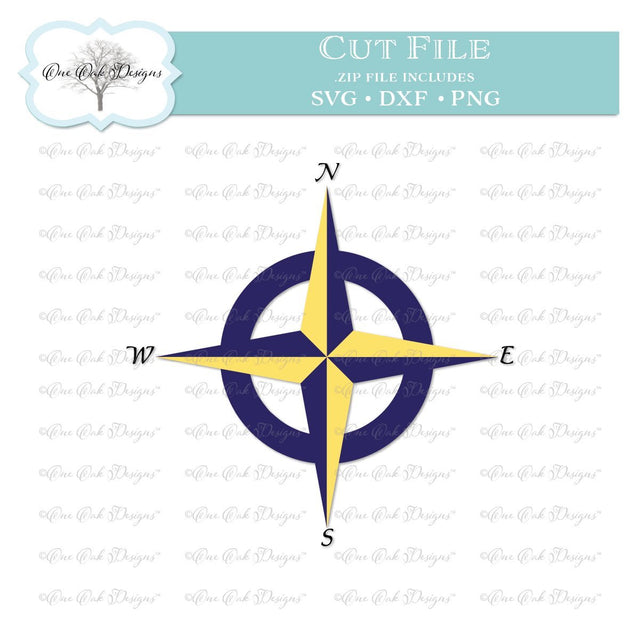 Compass Rose SVG One Oak Designs 