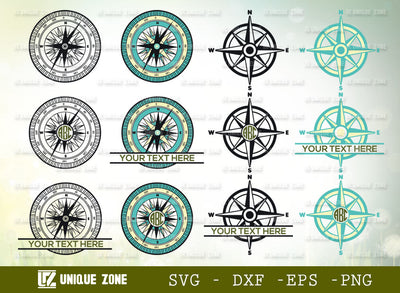 Compass SVG Cut File | Nautical Compass Svg | Mountain Compass Svg | Travel Compass Svg | SVG Unique Zone 