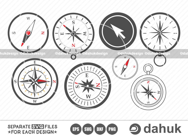 Compass SVG, Nautical Compass Svg, Compass Icons, Compass Vector, Compass Star, Cardinal points Svg, Compass Rose SVG, Cut file for silhouette, svg, eps, dxf, png, clipart cricut design space, vinyl cut file SVG dahukdesign 
