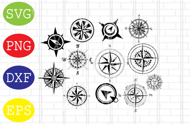 Compass Svg, Nautical compass Svg, Compass Rose Svg, Compass Star Svg, Compass clipart SVG DigitalSvgFiles 