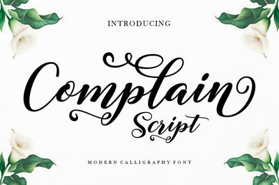Complain Script Font Straight.co 