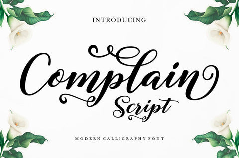 Complain Script Font Straight.co 