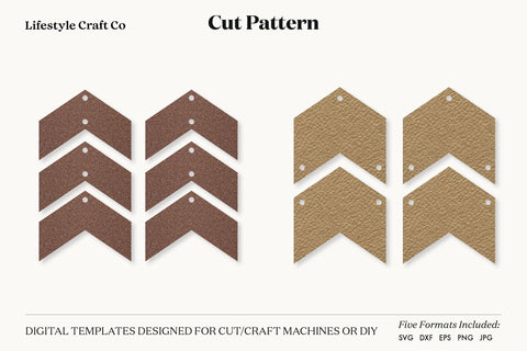 Compound Earring SVG, Faux Leather Earring Templates, Cricut cut file SVG Lifestyle Craft Co 