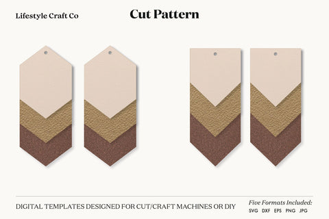 Compound Earring SVG, Faux Leather Earring Templates, Cricut cut file SVG Lifestyle Craft Co 