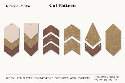 Compound Earring SVG, Faux Leather Earring Templates, Cricut cut file SVG Lifestyle Craft Co 