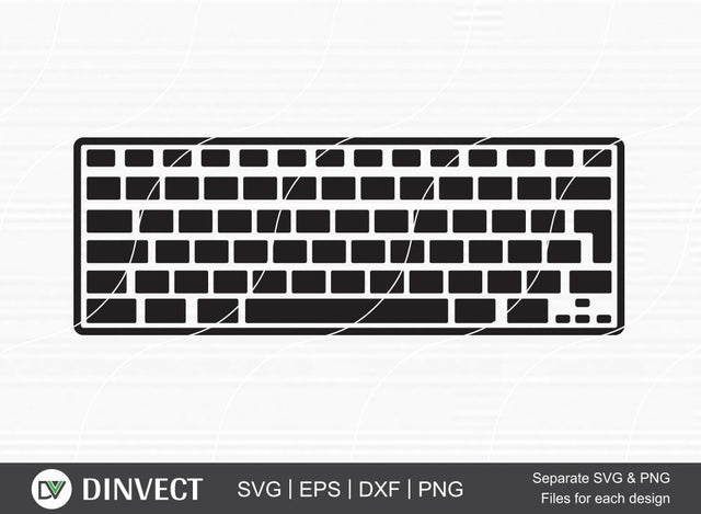 Computer keyboard SVG, Computer keyboard Silhouette, Design Space, Craft File, Cut File, Silhouette Studio, Cutting Machine, Cameo, Vinyl Design SVG Dinvect 