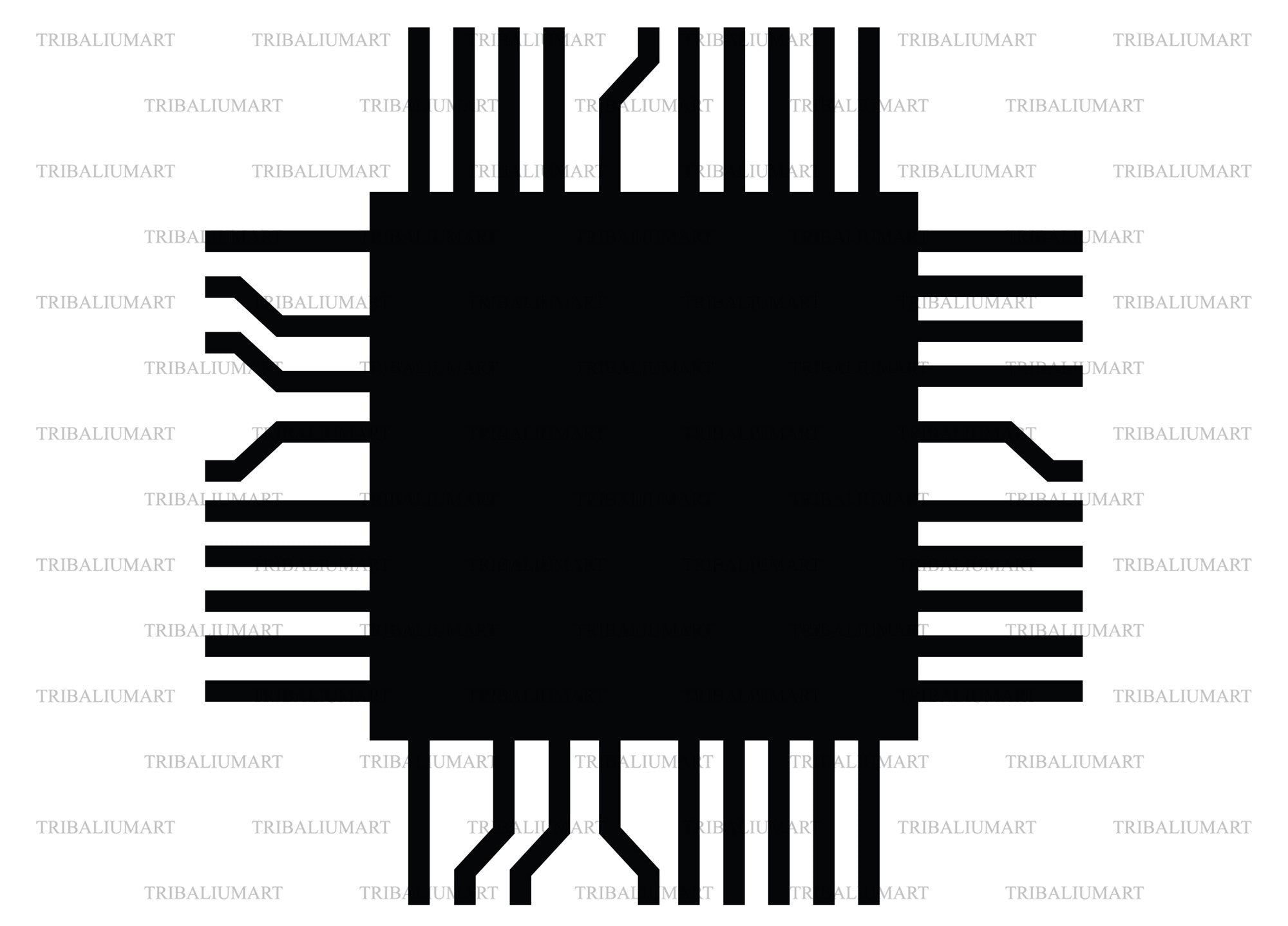 Computer microchip. Cut files for Cricut. Clip Art silhouette (eps, svg ...