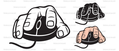 Computer mouse in hand SVG TribaliumArtSF 