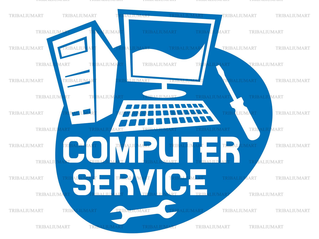 Computer service. Cut files for Cricut. Clip Art silhouette (eps, svg ...
