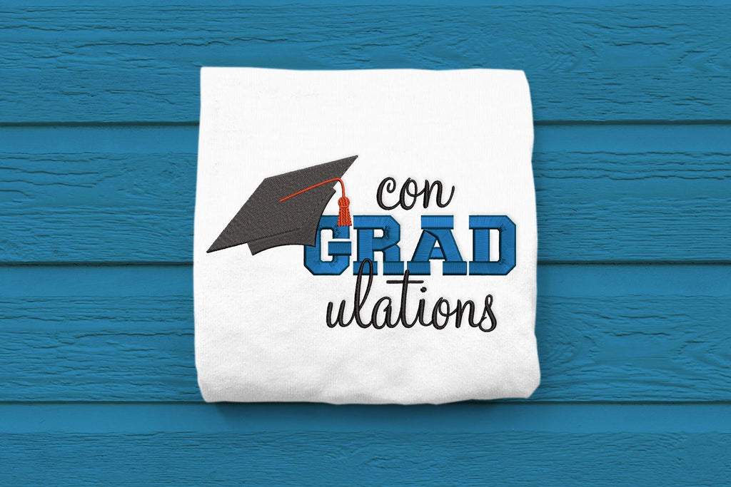 Con-GRAD-ulations Graduation Embroidery - So Fontsy