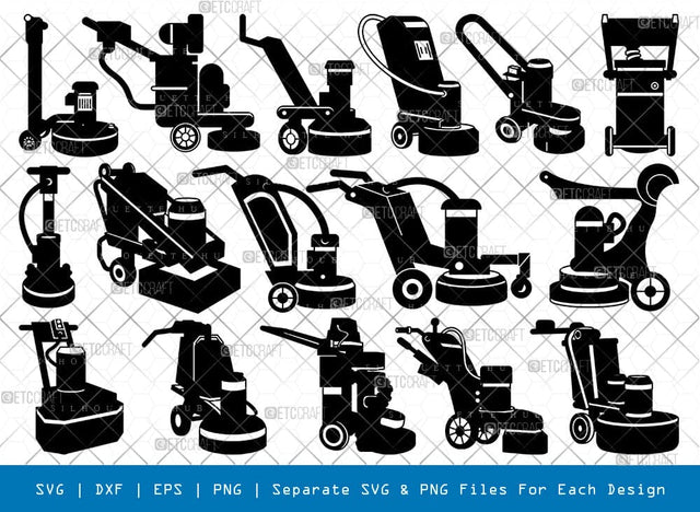 Concrete Grinding Machine Silhouette, Floor Grinding SVG, Floor Polishing Svg, Grinding Machine Bundle, SB00909 SVG ETC Craft 