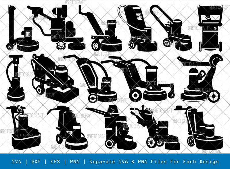 Concrete Grinding Machine Silhouette, Floor Grinding SVG, Floor Polishing Svg, Grinding Machine Bundle, SB00909 SVG ETC Craft 