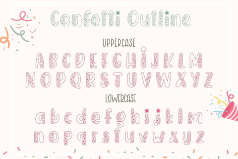 Confetti - Cute Deco Font Font AnningArts Design 