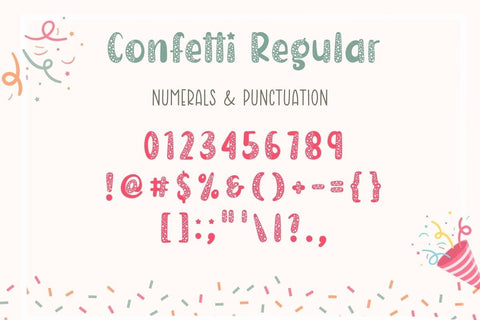 Confetti - Cute Deco Font Font AnningArts Design 