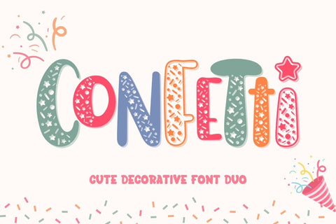 Confetti - Cute Deco Font Font AnningArts Design 