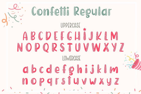 Confetti - Cute Deco Font Font AnningArts Design 