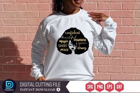 Confident beautiful powerful magic smart queen proud strong SVG SVG DESIGNISTIC 