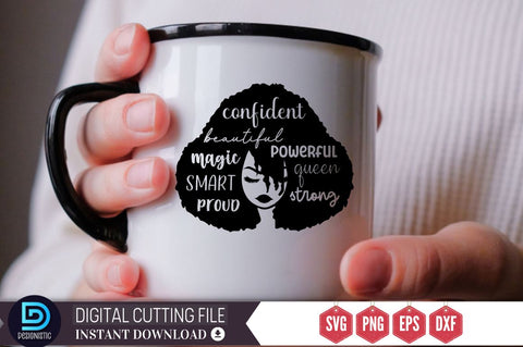 Confident beautiful powerful magic smart queen proud strong SVG SVG DESIGNISTIC 