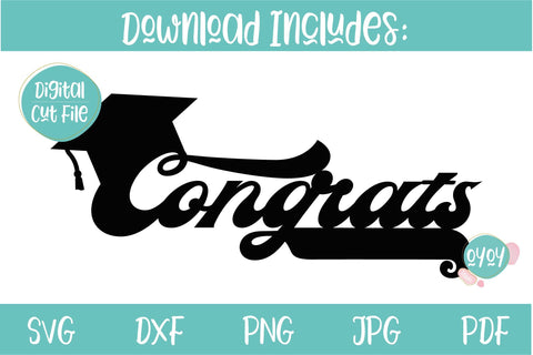 Congrats Cake Topper SVG | Graduation 2021 SVG SVG OyoyStudioDigitals 
