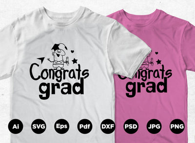 Congrats Grad , Graduation design illustration SVG Leamsign Studio 