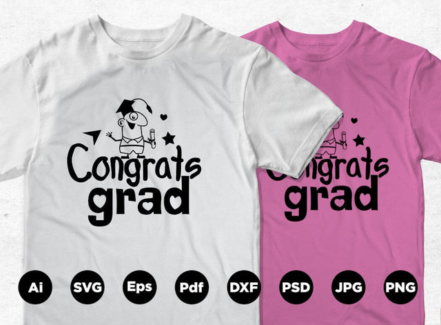 Congrats Grad , Graduation design illustration SVG Leamsign Studio 