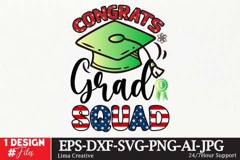 Congrats Grad Squad Sublimation PNG Design, Graduation SVG Design, Graduation T-shirt DEsign, Graduation Retro ,Graduation Clip Art, Sublimation Insomnia Std 