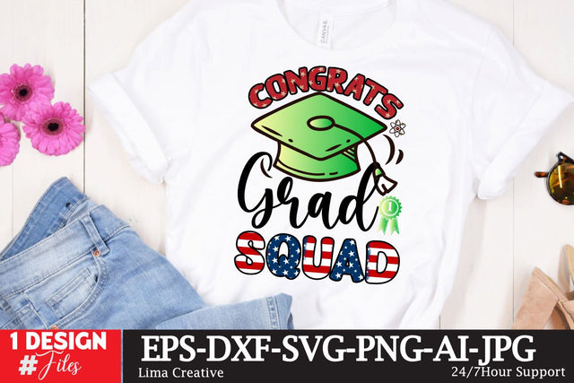Congrats Grad Squad Sublimation PNG Design, Graduation SVG Design, Graduation T-shirt DEsign, Graduation Retro ,Graduation Clip Art, Sublimation Insomnia Std 