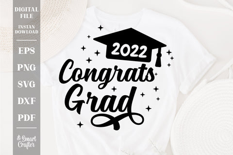 Congrats grad svg, graduation cake topper svg, graduation party svg. graduation svg, handlettered svg, graduation cap svg, graduate gift svg SVG Fauz 