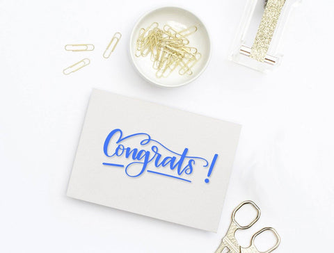 Congrats! Hand Lettered Cut File SVG DXF PNG Cursive by Camille 