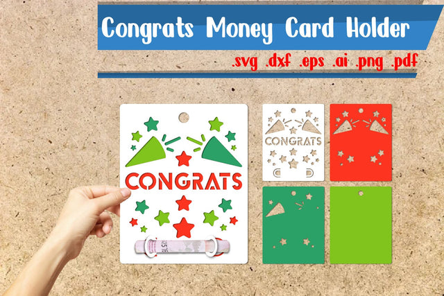 Congrats Money Cards Holder Paper Cut 3D Paper zafrans studio 