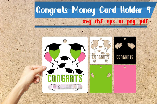 Congrats Money Cards Holder Paper Cut 4 3D Paper zafrans studio 