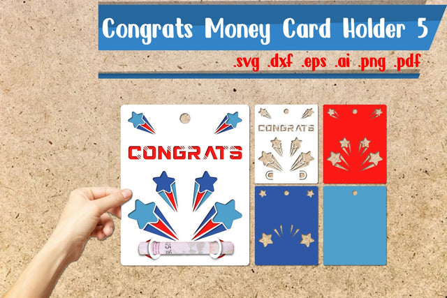 Congrats Money Cards Holder Paper Cut 5 3D Paper zafrans studio 