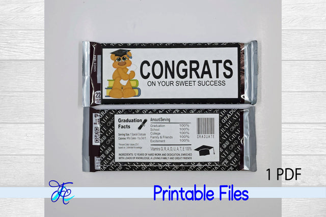 Congrats On Your Sweet Success Bear Candy Bar Wrap Digital Pattern Family Creations 