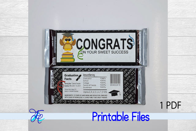 Congrats On Your Sweet Success Owl Candy Bar Wrap Digital Pattern Family Creations 