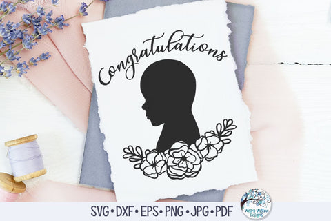 Congratulations Baby with Flowers SVG SVG Wispy Willow Designs 