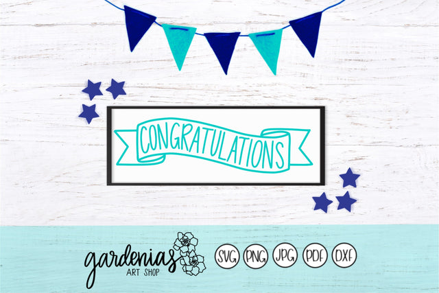 Congratulations with Banner SVG Gardenias Art Shop 