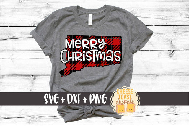 Connecticut - Buffalo Plaid State - SVG PNG DXF Cut Files SVG Cheese Toast Digitals 