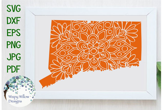 Connecticut Mandala SVG Wispy Willow Designs 
