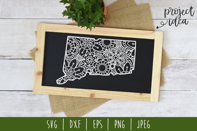 Connecticut Mandala Zentangle SVG SavoringSurprises 