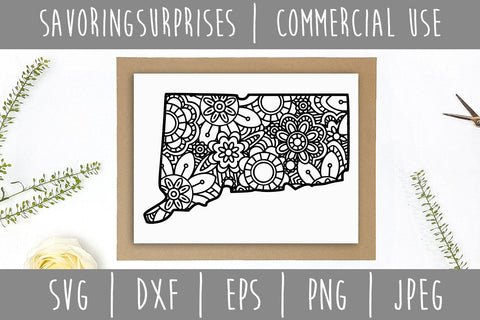 Connecticut Mandala Zentangle SVG SavoringSurprises 