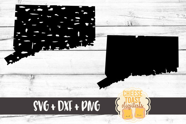 Connecticut - Solid & Grunge SVG Cheese Toast Digitals 